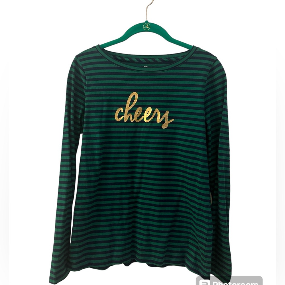 Talbots women’s size small long sleeve cotton pullover “Cheers”
